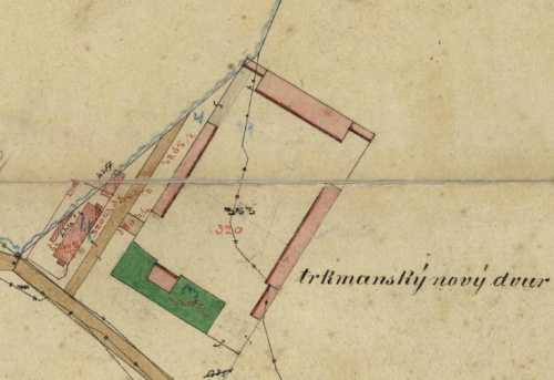  Stabilní katastr - Trkmanský dvůrv roce 1876